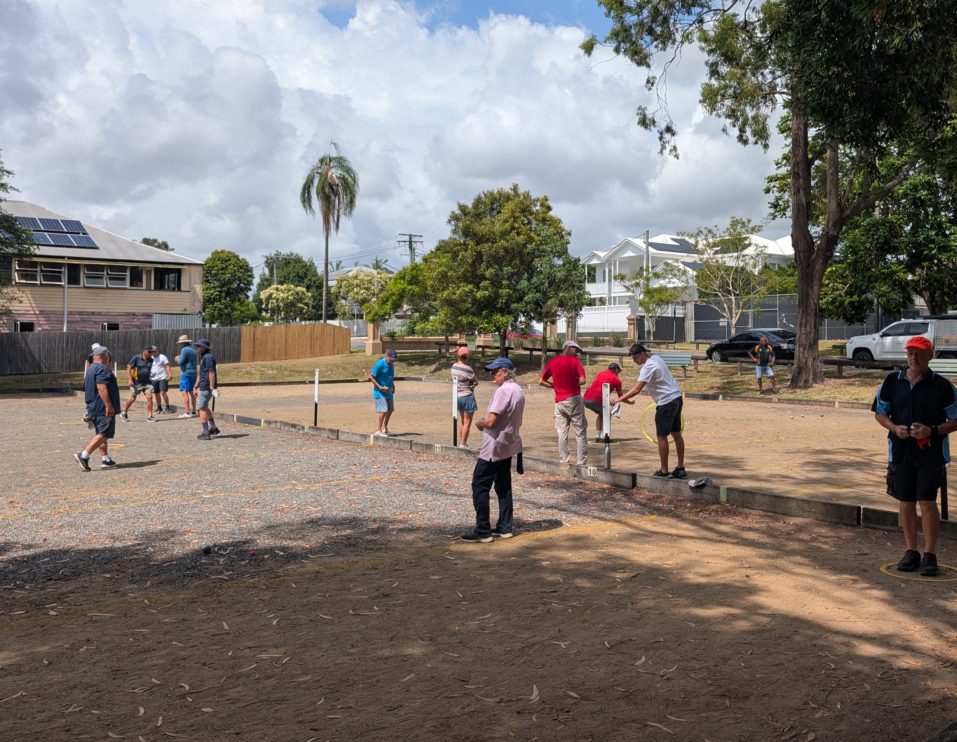 Club members playing pétanque at Kalinga Park